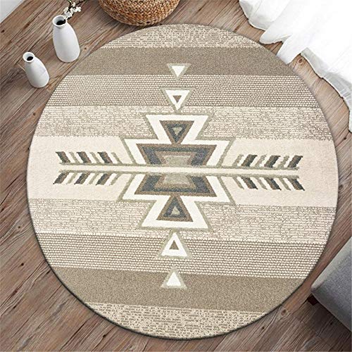 Runder Teppich Innenbereich, Chickw1 Geometrischer Stil Stuhlmatte Silent Bodenmatte Wohnzimmer rutschfest und Waschbar Praktische Stuhlunterlage Für Hartholzböden (Leichte Federn,60cm) von Chickwin-Shop