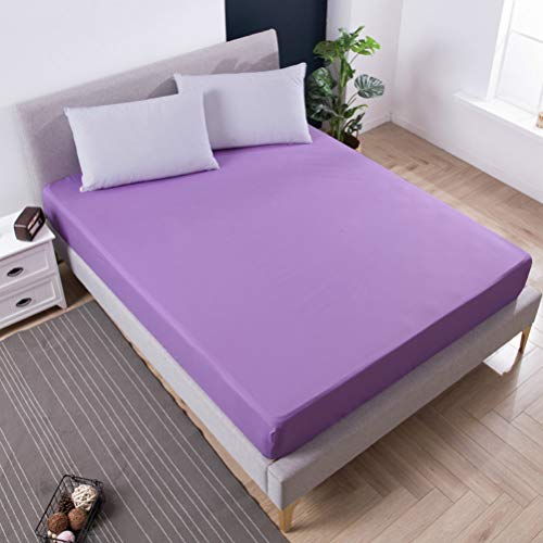 Chickw1 100% Polyester Spannbetttuch, Boxspringbett, Weiche Spannbettlaken Matratzenschoner für Bettw Sche, Steghöhe bis 25cm -Kissenbezug Nicht enthalten (Helles Lila,90x200x25cm) von Chickwin