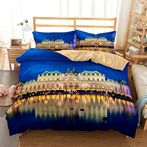 Chickw1 Bettwäsche Set 3D, Erwachsene Doppelbett 3 Teilig Bettbezug & Kissenbezüge Weltberühmte Sehenswürdigkeiten Drucken Mikrofaser Atmungsaktive Bequem Haltbar (Russland,220x240cm) von Chickwin