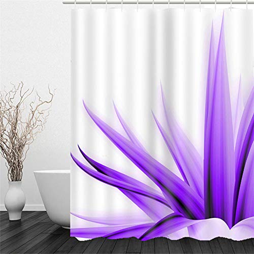 Chickw1 Duschvorhang Wasserdicht Antischimmel,Duschvorhänge mit 3D Motiv Badezimmer Polyester Waschbar Bad Vorhang mit 12 Duschvorhangringe Badewanne Vorhang (Lila Blütenblätter,180x200cm) von Chickwin