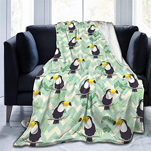 Chickw1 Flanelldecke Kuscheldecke, 3D Süßes Tier Super Soft Weiche Wohndecke Warm Flauschige Decke TV-Decke Mikrofaserdecke Sofadecke oder Bettüberwurf Tagesdecke (Tukan,150x200cm) von Chickwin