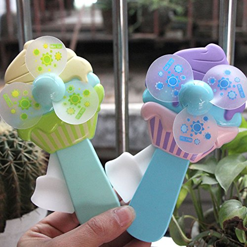 Chickw1 Sommer-Spaß Beweglicher Hand drücken Mini Handfächer Kinder Handbuch Kleine Spielzeug Fan (blau(A)) von Chickwin