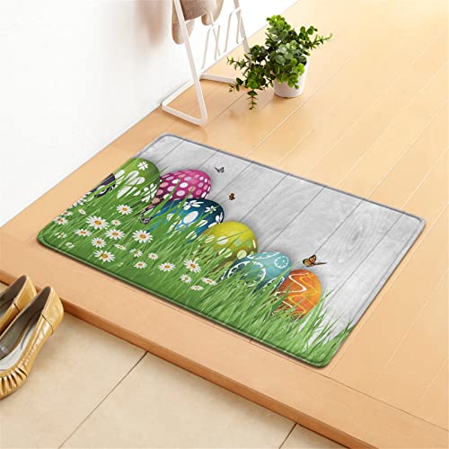 Chickw1 Teppich Wohnzimmer Kurzflor Teppiches 3D Ostern Muster, Weiche Flanell Teppich Antirutschunterlage Krabbelmatte für Kinderzimmer Schlafzimmer Outdoor (Schmetterling Holz,60x180cm) von Chickwin
