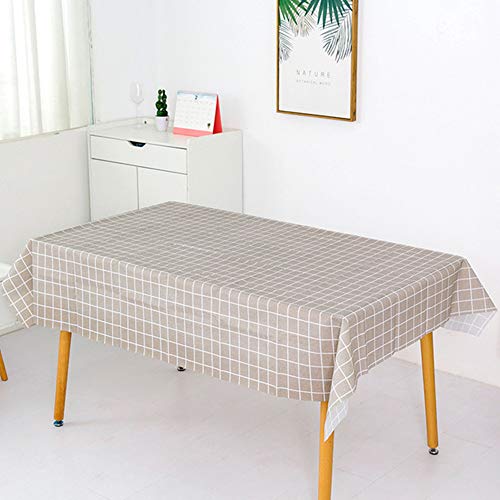 Chickw1 Tischdecke Abwaschbar, PVC Rechteckige Pflegeleicht Eckig Tischtuch Fleckschutz Schmutzabweisend Dekorationen Couchtisch (137 * 180,Khaki) von Chickwin