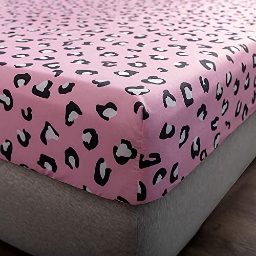 Chickwino Spannbettlaken 120x200cm Kinder Matratzenschoner, Rosa Spannbetttuch für Einzelbett Boxspringbett - 100% Mikrofaser Weich Bettlaken Geeignet für bis 25-30 cm Matraze von Chickwin