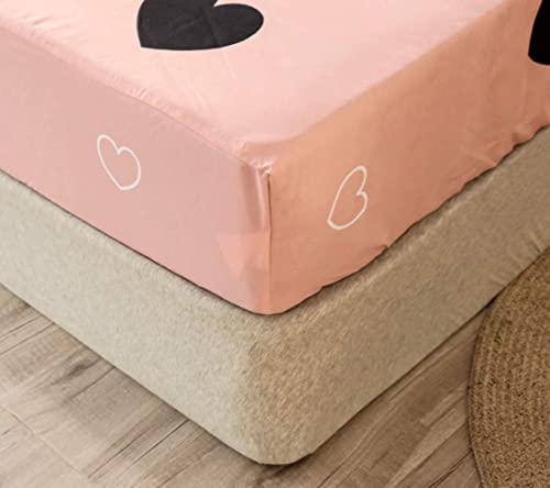 Chickwino Spannbettlaken 120x200cm Kinder Matratzenschoner, Rosa Spannbetttuch für Einzelbett Boxspringbett - 100% Mikrofaser Weich Bettlaken Geeignet für bis 25-30 cm Matraze von Chickwin