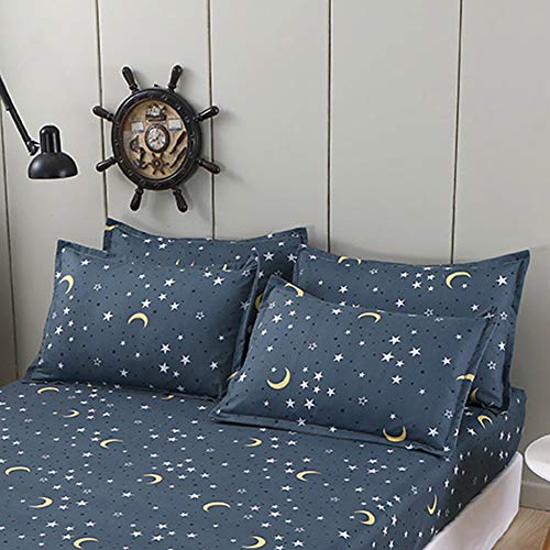 Kissenbezug 50 x 75 cm, 2er Set Kopfkissenbezug Blauer Stern Mond Galaxie 100% Microfaser Superweicher Kissenhülle mit Umschlagverschluss, nur Kissenbezug- Blauer von Chickwin