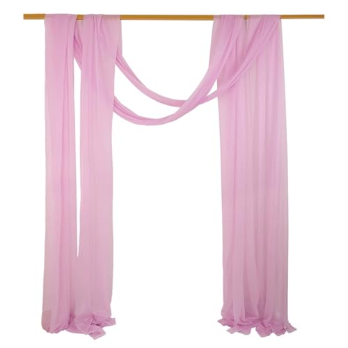 Chickwin 16 Farben Hochzeit Vorhang Hochzeitsbogen, Hängend Tüll Querbehang Himmelbett Vorhänge, Transparent Voile Dekoration, Außen Fotohintergrund Party Hochzeitsdeko (Hellviolett,30x300cm) von Chickwin