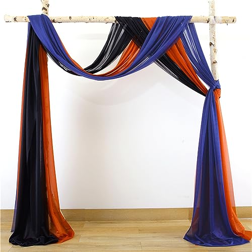 Chickwin 3 Stück Einfarbig Hochzeit Vorhang Innen/Außen Hochzeitsbogen,Hängen Tüll Querbehang Himmelbett Vorhänge,Transparent Voile Dekoration,Fotohintergrund Hochzeitsdeko (Stil 2,75x600cm) von Chickwin