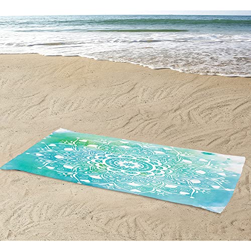 Chickwin 3D Muster Microfaser Strandtuch Große Handtuch Leicht Tragbar Rechteckig Badetuch Schnelle Trockene Bad Pool Badetuch Reise Urlaub Strand Geschenk (blau lackiert,80x180cm) von Chickwin