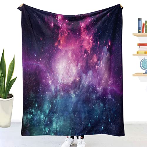 Chickwin 3D Sternenhimmel Kuscheldecke Flauschige Warm Winter Flanelldecke Weiche Fleecedecke Wohndecke Couchdecke Bettüberwurf Sofaüberwurf TV Decke (150x200cm,Lila Galaxie) von Chickwin