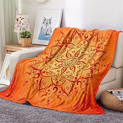 Chickwin Abstrakt Personalisierte Decke Kuscheldecke Flauschige Warm Winter Flanelldecke Weiche Fleecedecke Couchdecke Bettüberwurf Sofaüberwurf TV Decke (180x200cm,Orange Exotic) von Chickwin