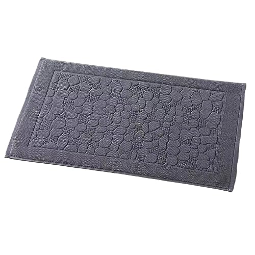 Chickwin Badvorleger Badematte, Frottee Frottier Duschvorleger Badteppich Weich Saugfähig Waschbar und Flegeleicht Fußtuch - 75 x 45 cm (45x75cm,Graue Steine) von Chickwin