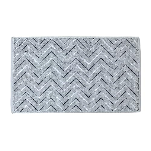 Chickwin Badvorleger Badematte, Nordic Skandinavien Frottee Frottier Duschvorleger Badteppich Weich Saugfähig Waschbar und Flegeleicht Fußtuch (45x75cm,Graue Geometrie) von Chickwin
