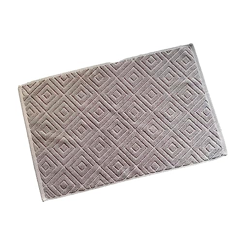 Chickwin Badvorleger Badematte, Rhombus Frottee Frottier Duschvorleger Badteppich Weich Saugfähig Waschbar und Flegeleicht Fußtuch (40x60cm,Braun) von Chickwin