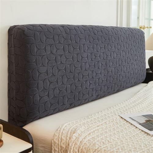 Chickwin Bett Kopfteil Bezug, Halbrunder Jacquard Stretch All-Inclusive Bettkopfteil Hussen Bezug, Waschbar Bettkopfteil Hussen, Staubdicht Bett Kopfteil Abdeckung (Dunkelgrau,200cm) von Chickwin