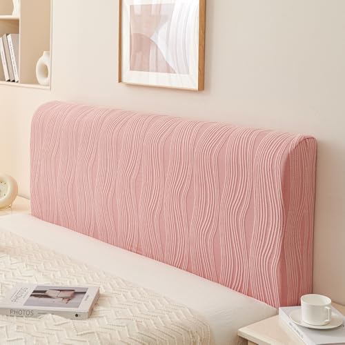 Chickwin Bett Kopfteil Bezug, Kurven-Jacquard Stretch Bettkopfteil Hussen, All-Inclusive Bettkopfteil Bezug, Waschbar Bettkopfteil Hussen, Staubdicht Bett Kopfteil Abdeckung (Rosa,180cm) von Chickwin