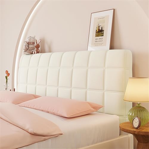 Chickwin Bett Kopfteil Bezug, Moderne Gesteppte Stretch Bed Headboard Cover, Waschbar Abnehmbar Bettkopfteil Hussen, Staubdicht Bett Kopfteil Abdeckung für Schlafzimmer (160cm,Weiß) von Chickwin