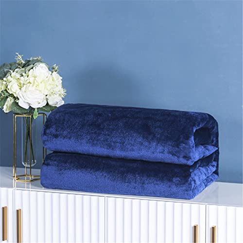 Chickwin Einfarbig Kuscheldecke Flauschig Weiche Wohndecke Flanelldecke Warm Winter Fleecedecke Couchdecke Sofaüberwurf Bettüberwurf TV Decke - 8 Größen 11 Farben (Dunkelblau,180x200cm) von Chickwin