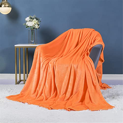 Chickwin Einfarbig Kuscheldecke Flauschige Sofadecke Wohndecke, Warm Weiche Flanelldecke Soft Mikrofaser Fleecedecke Couchdecke Bettüberwurf TV Decke (180x200cm,Orange) von Chickwin