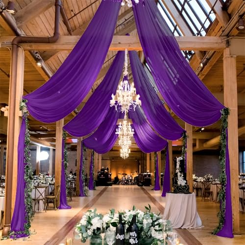 Chickwin Europäisch Hochzeit Vorhang Hochzeitsbogen, Tüll Querbehang,Freihanddeko Himmelbett Vorhänge,Stoff Transparent Voile Dekoration für Fotohintergrund Zeremonie Hochzeitsdeko (Lila,75x400cm) Chickwin Europäisch Hochzeit Vorhang Hochzeitsbogen, Tüll Querbehang,Freihanddeko Himmelbett Vorhänge,Stoff Transparent Voile Dekoration für Fotohintergrund Zeremonie Hochzeitsdeko (Lila,75x400cm) von Chickwin