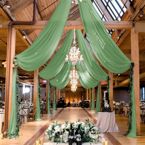 Chickwin Europäisch Hochzeit Vorhang Hochzeitsbogen, Tüll Querbehang,Freihanddeko Himmelbett Vorhänge,Stoff Transparent Voile Dekoration für Fotohintergrund Zeremonie Hochzeitsdeko (Grün,75x400cm) Chickwin Europäisch Hochzeit Vorhang Hochzeitsbogen, Tüll Querbehang,Freihanddeko Himmelbett Vorhänge,Stoff Transparent Voile Dekoration für Fotohintergrund Zeremonie Hochzeitsdeko (Grün,75x400cm) von Chickwin