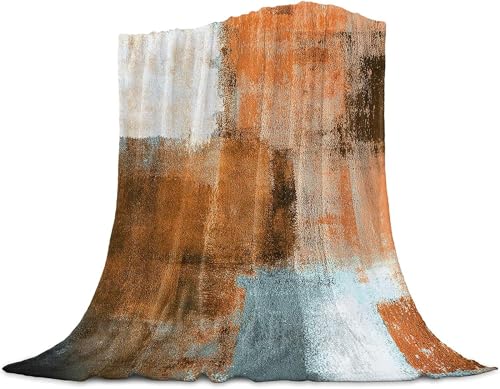 Chickwin Flanell Kuscheldecke, Alt Stil Fleecedecke Flanelldecke Kinder Erwachsene Flauschig Warm Wohndecke Sofaüberwurf Decke Mikrofaser Wohnzimmerdecke Sofadecke (Orange,100x130cm) von Chickwin