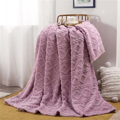 Chickwin Flanell Kuscheldecke Flauschig Decke Fleecedecke Einfarbig Warm Weiche Flanelldecke Winter Wohndecke Überwurfdecke Couchdecke Sofadecke für alle Jahreszeiten (200x230cm,Lila) von Chickwin