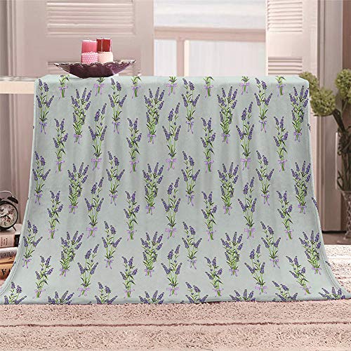 Chickwin Flanelldecke Kuscheldecke, 3D Blumen Drucken Wohndecke Weiche Warm Decke Flauschige TV-Decke Mikrofaserdecke Sofadecke oder Bettüberwurf Tagesdecke (Lavendel,180x240cm) von Chickwin