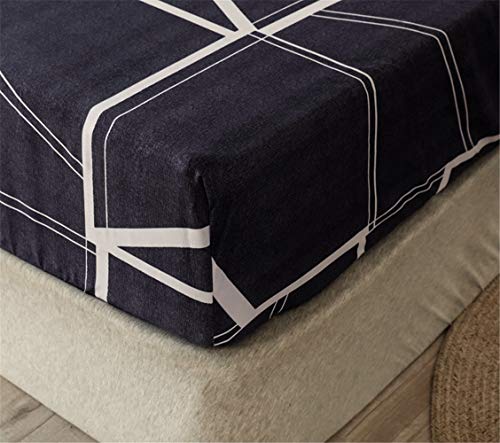 Chickw1 Geometrie Drucken Spannbetttuch für Boxspringbett, Rutschfestem Spannbettlaken Mikrofaser Matratzenschoner bis 30cm Hohe für Matratzen in Vielen Größen (Minimalismus,180x200x30cm) von Chickwin