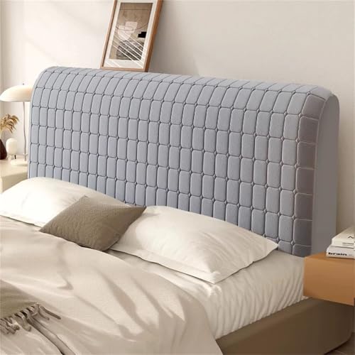Chickwin Gesteppt Bett Kopfteil Bezug, Solide Farbe Stretch Bettkopfteil Hussen Staubdicht Bettkopfteil Bezug Bett Kopfteil Überzug/Abdeckung/Schonbezug Abnehmbar Waschbar (Dunkelgrau,180cm) von Chickwin