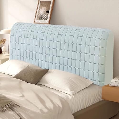 Chickwin Gesteppt Bett Kopfteil Bezug, Solide Farbe Stretch Bettkopfteil Hussen Staubdicht Bettkopfteil Bezug Bett Kopfteil Überzug/Abdeckung/Schonbezug Abnehmbar Waschbar (Hellblau,160cm) von Chickwin
