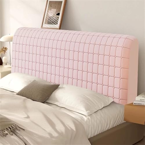 Chickwin Gesteppt Bett Kopfteil Bezug, Solide Farbe Stretch Bettkopfteil Hussen Staubdicht Bettkopfteil Bezug Bett Kopfteil Überzug/Abdeckung/Schonbezug Abnehmbar Waschbar (Rosa,190cm) von Chickwin
