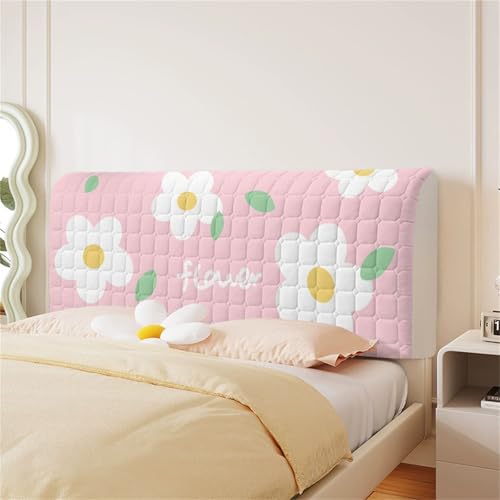 Chickwin Gesteppt Bett Kopfteil Bezug, Stretch Drucken Bettkopfteil Hussen Staubdicht Bettkopfteil Bezug Bett Kopfteil Überzug/Abdeckung/Schonbezug Abnehmbar Waschbar (Grün Blatt,200cm) von Chickwin