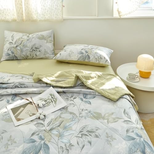 Chickwin Gesteppte Tagesdecke, 4.5 tog Tagesdecken Bettüberwurf Weich Komfortabel Mikrofaser Drucken Bettüberwürfe Sofa Überwurfdecke für Einzelbett Doppelbett (Blatt,150x200cm) von Chickwin