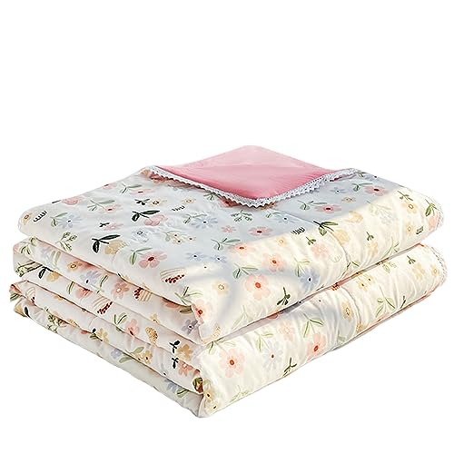 Chickwin Gesteppte Tagesdecke, Sommer Tagesdecken Bettüberwurf Mikrofaser Wohndecke Weich Bettüberwürfe Sofa Überwurfdecke für Schlafzimmer Einzelbett Doppelbett (200x230cm,Rosa Blütenblätter) von Chickwin