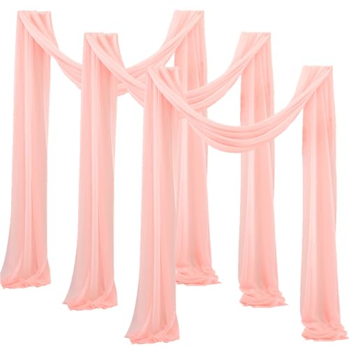 Chickwin Hochzeit Vorhang Hochzeitsbogen, 100D Chiffon Tüll Querbehang, 3PC Freihanddeko Himmelbett Vorhänge, Stoff Transparent Voile Dekoration für Fotohintergrund Hochzeitsdeko (Koralle,75x550cm) Chickwin Hochzeit Vorhang Hochzeitsbogen, 100D Chiffon Tüll Querbehang, 3PC Freihanddeko Himmelbett Vorhänge, Stoff Transparent Voile Dekoration für Fotohintergrund Hochzeitsdeko (Koralle,75x550cm) von Chickwin