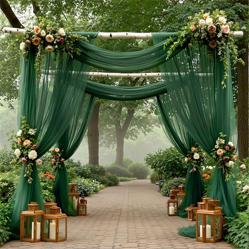 Chickwin Hochzeit Vorhang Hochzeitsbogen, 1pc Tüll Querbehang, Freihanddeko Himmelbett Vorhänge, Stoff Transparent Voile Dekoration, für Fotohintergrund Torbogen Hochzeitsdeko (Dunkelgrün,160x800cm) Chickwin Hochzeit Vorhang Hochzeitsbogen, 1pc Tüll Querbehang, Freihanddeko Himmelbett Vorhänge, Stoff Transparent Voile Dekoration, für Fotohintergrund Torbogen Hochzeitsdeko (Dunkelgrün,160x800cm) von Chickwin