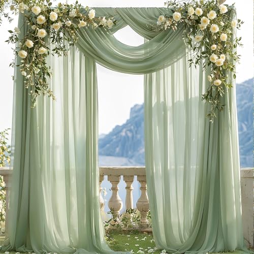 Chickwin Hochzeit Vorhang Hochzeitsbogen, 1pc Tüll Querbehang, Freihanddeko Himmelbett Vorhänge, Stoff Transparent Voile Dekoration, für Fotohintergrund Torbogen Hochzeitsdeko (Hellgrün,160x800cm) Chickwin Hochzeit Vorhang Hochzeitsbogen, 1pc Tüll Querbehang, Freihanddeko Himmelbett Vorhänge, Stoff Transparent Voile Dekoration, für Fotohintergrund Torbogen Hochzeitsdeko (Hellgrün,160x800cm) von Chickwin