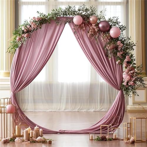 Chickwin Hochzeit Vorhang Hochzeitsbogen, Tüll Querbehang Freihanddeko, Stoff Transparent Voile Dekoration, für Fotohintergrund Party Torbogen Zeremonie Hochzeitsdeko (Dunkelgrün,75x180cm) von Chickwin