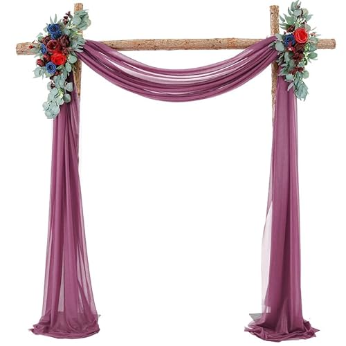 Chickwin Hochzeit Vorhang Hochzeitsbogen, Tüll Querbehang mit 2 Bändern, Himmelbett Vorhänge, Stoff Transparent Voile Dekoration für Fotohintergrund Zeremonie Hochzeitsdeko (Dunkelviolett,75x300cm) Chickwin Hochzeit Vorhang Hochzeitsbogen, Tüll Querbehang mit 2 Bändern, Himmelbett Vorhänge, Stoff Transparent Voile Dekoration für Fotohintergrund Zeremonie Hochzeitsdeko (Dunkelviolett,75x300cm) von Chickwin