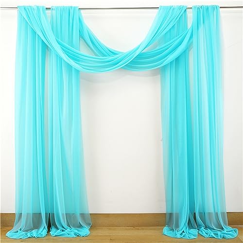 Chickwin Hochzeit Vorhang Hochzeitsbogen mit 2 Bändern, 2pc Tüll Querbehang, Himmelbett Vorhänge, Stoff Transparent Voile Dekoration für Fotohintergrund Zeremonie Hochzeitsdeko (Aquamarin,75x550cm) Chickwin Hochzeit Vorhang Hochzeitsbogen mit 2 Bändern, 2pc Tüll Querbehang, Himmelbett Vorhänge, Stoff Transparent Voile Dekoration für Fotohintergrund Zeremonie Hochzeitsdeko (Aquamarin,75x550cm) von Chickwin