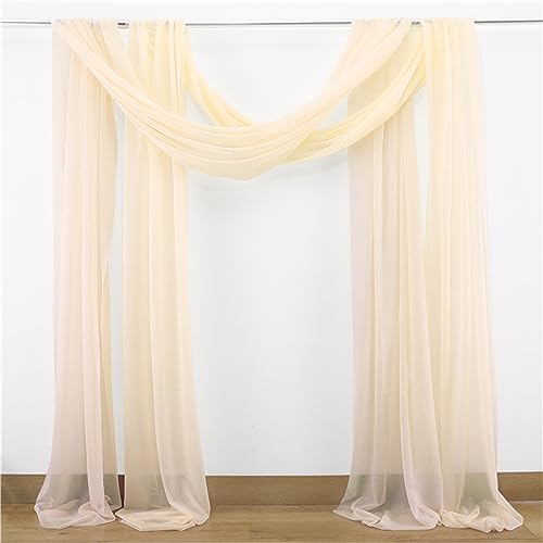 Chickwin Hochzeit Vorhang Hochzeitsbogen mit 2 Bändern, 2pc Tüll Querbehang, Himmelbett Vorhänge, Stoff Transparent Voile Dekoration für Fotohintergrund Zeremonie Hochzeitsdeko (Champagner,75x550cm) Chickwin Hochzeit Vorhang Hochzeitsbogen mit 2 Bändern, 2pc Tüll Querbehang, Himmelbett Vorhänge, Stoff Transparent Voile Dekoration für Fotohintergrund Zeremonie Hochzeitsdeko (Champagner,75x550cm) von Chickwin