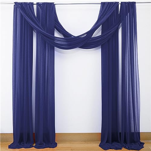 Chickwin Hochzeit Vorhang Hochzeitsbogen mit 2 Bändern, 2pc Tüll Querbehang, Himmelbett Vorhänge, Stoff Transparent Voile Dekoration für Fotohintergrund Zeremonie Hochzeitsdeko (Marineblau,75x550cm) Chickwin Hochzeit Vorhang Hochzeitsbogen mit 2 Bändern, 2pc Tüll Querbehang, Himmelbett Vorhänge, Stoff Transparent Voile Dekoration für Fotohintergrund Zeremonie Hochzeitsdeko (Marineblau,75x550cm) von Chickwin