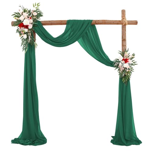 Chickwin Hochzeit Vorhang Hochzeitsbogen mit 2 Bändern, Tüll Querbehang Himmelbett Vorhänge, Transparent Voile Dekoration, für Fotohintergrund Party Zeremonie Hochzeitsdeko (Dunkelgrün,75x1000cm) Chickwin Hochzeit Vorhang Hochzeitsbogen mit 2 Bändern, Tüll Querbehang Himmelbett Vorhänge, Transparent Voile Dekoration, für Fotohintergrund Party Zeremonie Hochzeitsdeko (Dunkelgrün,75x1000cm) von Chickwin