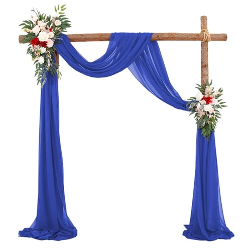Chickwin Hochzeit Vorhang Hochzeitsbogen mit 2 Bändern, Tüll Querbehang Himmelbett Vorhänge, Transparent Voile Dekoration, für Fotohintergrund Party Zeremonie Hochzeitsdeko (Königsblau,75x1000cm) Chickwin Hochzeit Vorhang Hochzeitsbogen mit 2 Bändern, Tüll Querbehang Himmelbett Vorhänge, Transparent Voile Dekoration, für Fotohintergrund Party Zeremonie Hochzeitsdeko (Königsblau,75x1000cm) von Chickwin