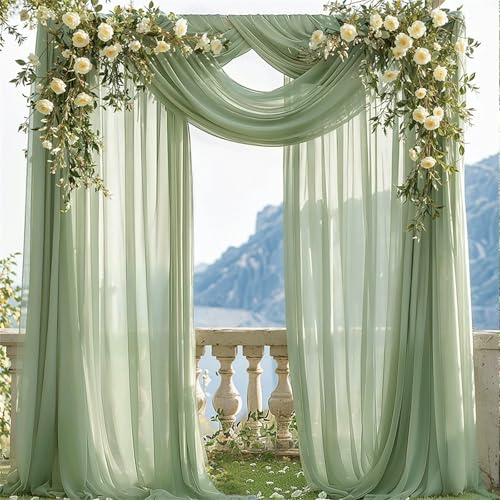 Chickwin Hochzeit Vorhang Hochzeitsbogen mit 2 Bändern,Hängend Tüll Querbehang Himmelbett Vorhänge,Transparent Voile Dekoration,für Fotohintergrund Rasen Party Hochzeitsdeko (Hellgrün,160x600cm) Chickwin Hochzeit Vorhang Hochzeitsbogen mit 2 Bändern,Hängend Tüll Querbehang Himmelbett Vorhänge,Transparent Voile Dekoration,für Fotohintergrund Rasen Party Hochzeitsdeko (Hellgrün,160x600cm) von Chickwin