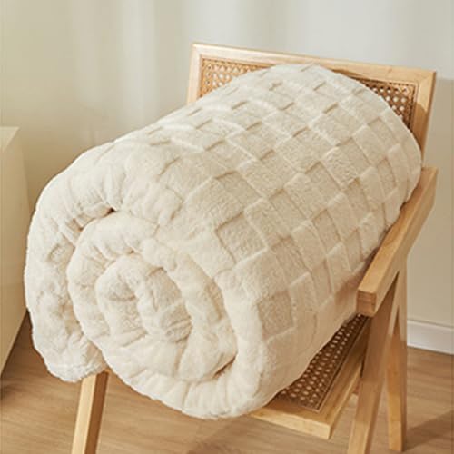 Chickwin Kuscheldecke Flauschig, Einfarbig Plaid Wohndecke Flanelldecke Weiche Warm Plüsch Winter Herbst TV-Decke Sofadecke Couchdecke Bettüberwurf Tagesdecke (Beige,70x100cm) von Chickwin