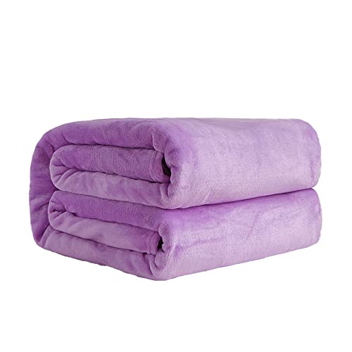 Chickwin Kuscheldecke Flauschig, Einfarbig Wohndecke Flanelldecke Soft Weiche Warm TV-Decke Mikrofaser Sofadecke Couchdecke Bettüberwurf Tagesdecke, 12 Farben (180x200cm,Violett) von Chickwin