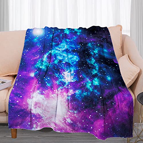 Chickwin Kuscheldecke Flauschig, Galaxis Wohndecke Flanelldecke Soft Warm Weiche TV-Decke Mikrofaser Sofadecke Couchdecke Bettüberwurf Tagesdecke (75x100cm,Lila Sterne) von Chickwin